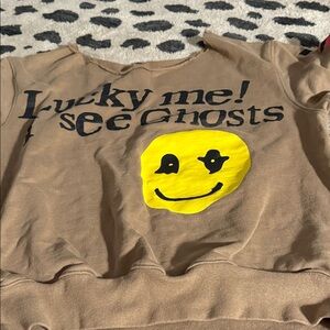 Brown Sweatshirt with Yellow Graphic